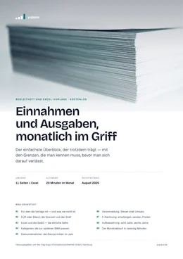 Titelseite: Einnahmen-Ausgaben-Vorlage